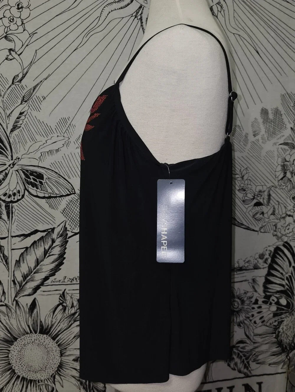 NWT Trimshaper Full Coverage Handkerchief V-Neck Tankini  Sz 16